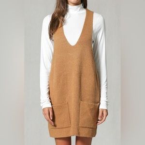 By Together Stevie Sweater Mini Dress Camel Size Small
